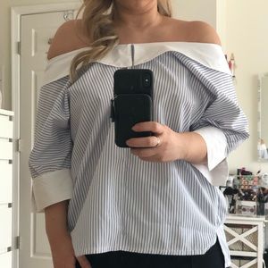 Parisian Off Shoulder Top - Light blue / US 6